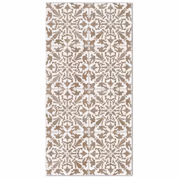 Tapis Vinyle Panorama Carreaux Ciments Géométrique Brun 60x250 cm - Tapis pour Cuisine Bureau et Salon en PVC