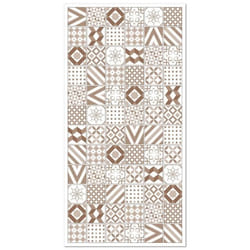 Tapis Vinyle Panorama Carreaux Ciments Love Brun 40x80 cm - Tapis pour Cuisine Bureau et Salon en PVC