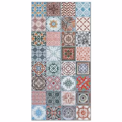 Tapis Vinyle Panorama Carreaux Ciments Nijar Multicolore 40x80 cm - Tapis pour Cuisine Bureau et Salon en PVC