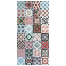 Tapis Vinyle Panorama Carreaux Ciments Nijar Multicolore 40x80 cm - Tapis pour Cuisine Bureau et Salon en PVC