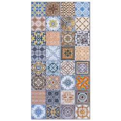 Tapis Vinyle Panorama Carreaux Ciments Nijar Original 60x110 cm - Tapis pour Cuisine Bureau et Salon en PVC