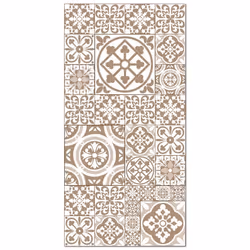 Tapis Vinyle Panorama Carreaux Ciments Talavera Brun 80x150 cm - Tapis pour Cuisine Bureau et Salon en PVC
