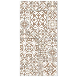 Tapis Vinyle Panorama Carreaux Ciments Talavera Brun 80x150 cm - Tapis pour Cuisine Bureau et Salon en PVC