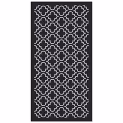Tapis Extérieur Panorama Cusco Noire 80x300 cm - Tapis Vinyle pour Balcon et Jardin