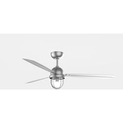 LedsC4 Ventilateur du Plafond Ip20 Mariner E27 15W Nickel Satiné Nickel Satiné