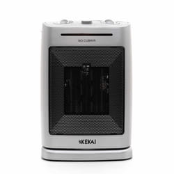 Chauffage céramique pivotant KEKAI - Little Silver - 1500W - Blanc/Gris - 20x15x30 cm