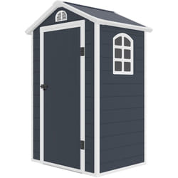 Gardiun - Abri de Jardin en Résine New Mara 1,34 m² 134x104x204 cm avec Fenêtre Latérale et Porte 75x173 cm Gris Anthracite