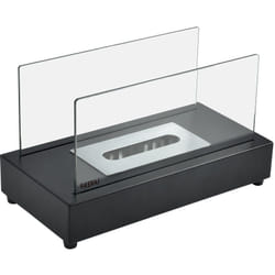 Kekai - Cheminée Bioéthanol de Table Etna 35,5x18x20,5cm Brûleur en Acier Inoxydable, Verre Trempé et Étouffoir