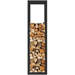 Kekai - Range-Bûches d'Intérieur Rack ii 40x25x150 cm Rangement à Bois avec Structure en Acier Galvanisé, Couleur Noir