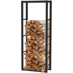 Kekai - Range-Bûches d'Intérieur Rack iv 60x25x150 cm Rangement à Bois avec Structure en Acier Galvanisé, Couleur Noir