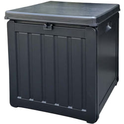 Gardiun - Coffre en Résine Extérieur Soften Small 42,8x42,8x46,4 cm 76L, Sangle de Fixation pour Couvercle et Poignées Latérales