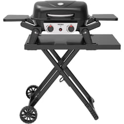 Kekai - Kit Barbecue à Gaz Portable de Table Erie de 5 kW + Chariot Pliable Travel Erie 96,8x58x101 cm Couleur Noir
