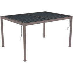 Pergola Bioclimatique Gardiun Hampshire 3x4 de 12m2 Tonnelle de Jardin Rétractable Aluminium et Acier Galvanizée Effet Bois