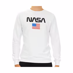 Nasa Homme Pulls à Col Rond Regular fit   manches longues Blanc