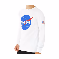 Nasa Homme Pulls à Col Rond Regular fit manches longues Blanc