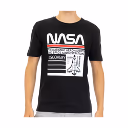 Nasa Homme T-Shirt Slim Fit Manches courtes Noir