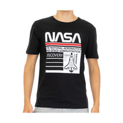 Nasa Homme T-Shirt Slim Fit  Manches courtes Noir