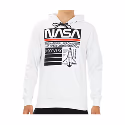 Nasa Homme Sweats a capuche Regular fit manches longues Blanc