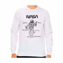 Nasa Homme Sweat-shirt Regular fit manches longues Blanc