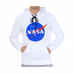 Nasa Homme Sweat a capuche Regular fit manches longues Blanc