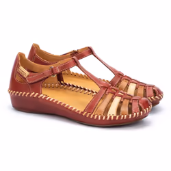 PIKOLINOS P. VALLARTA, Sandales, Femelle, Adulte, Beige, Marron, Uniforme, Crochet et fermeture de boucle