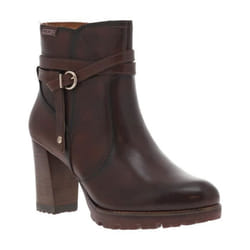 Boots Pikolinos - Moka - Cuir - Décroché Haut - Fermeture Marron - Double Bride Croisée