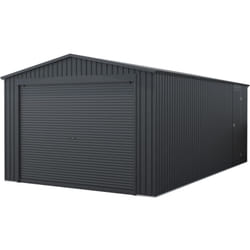 Wasabi - Garage métallique 19,52m2 Jarama - Abri voiture extérieur - Grande porte enroulable - Gris - Rangement extérieur - 576x338x243cm