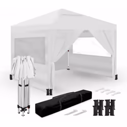 Tente Pliante 3x3m – 4 Parois Latérales – Blanche – Jardin Extérieur