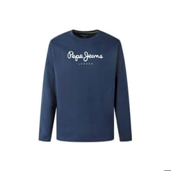T-Shirt Pepe Jeans Eggo Long Bleu pour Homme