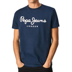 T-shirt Homme Pepe Jeans Original Stretch N - Marine - Manches courtes - 95% coton 5% élasthanne