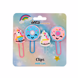 Clips Licorne Et Beignets 6 x 2,5 cm 4 u