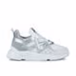 Baskets Femme - MUNICH - Clik - Blanc/Argent - Lacets - Synthétique