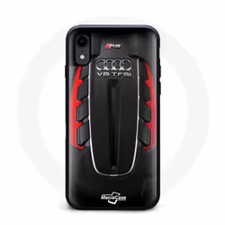 Coque - Audi - Iphone XR - Souple - Noir - Motif Quattro