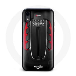 Coque - Audi - Iphone XR - Souple - Noir - Motif Quattro