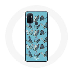 Coque - Oppo - A53 - Bleu - Papillons - Souple