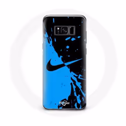 Coque - Nike - Samsung Galaxy S8 - Souple - Bleu et Noir - Logo