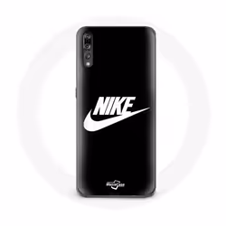 Coque - Nike - Huawei P20 - Souple - Noir - Logo Blanc