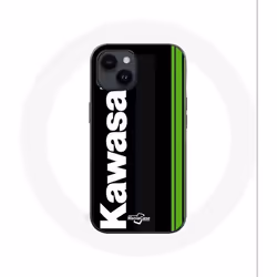 Coque pour Iphone 14 - Kawasaki - Logo - Souple - Noir - Mixte