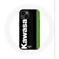 Coque pour Iphone 14 - Kawasaki - Logo - Souple - Noir - Mixte