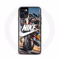Coque pour Iphone 11 Pro - Nike - Logo Blanc - Motif Roue Moto - Souple - Mixte