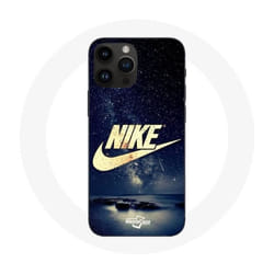 Coque - Nike - Iphone 14 Pro Max - Logo Doré - Nuit Étoilée - Souple