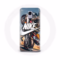 Coque - Nike - Galaxy A8 2018 - Souple - Blanc - Motif Roue Moto