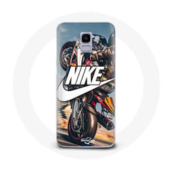 Coque - Nike - Galaxy A8 2018 - Souple - Blanc - Motif Roue Moto
