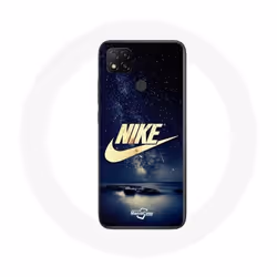 Coque - Nike - Xiaomi Redmi 9C - Logo Doré - Nuit Étoilée - Souple