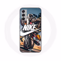 Coque - Nike - Galaxy A34 5G - Souple - Blanc - Motif Roue Moto