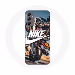 Coque - Nike - Galaxy A14 4G - Souple - Blanc - Motif Roue Moto