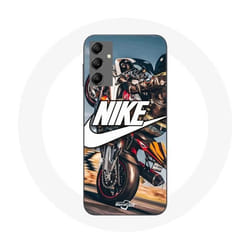 Coque - Nike - Galaxy A14 4G - Souple - Blanc - Motif Roue Moto
