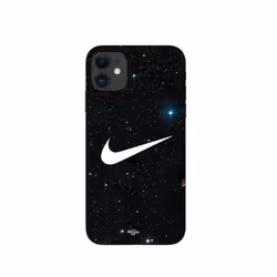 Coque - Nike - Iphone 12 - Galaxie étoilée - Souple - Noir