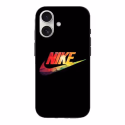 Coque Iphone 16 - Nike - Logo Coloré - Souple - Noir - Mixte