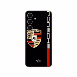 Coque - PORSCHE - Samsung Galaxy S24 Plus - Logo rouge et doré - Souple - Noir